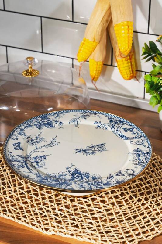 Blue Life Emaye 30 Cm Ayaklı Kek Fanusu - 3