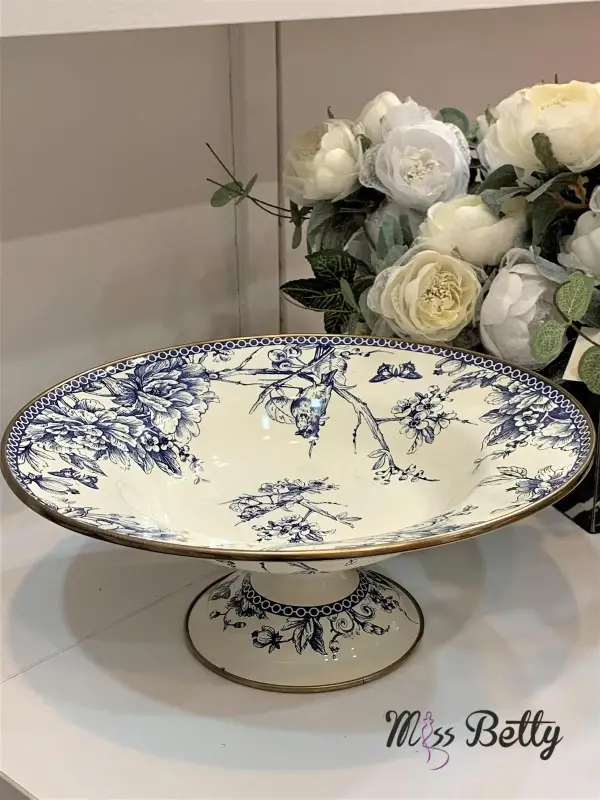 Blue Life Emaye Ayaklı Meyvelik 30 Cm - 1