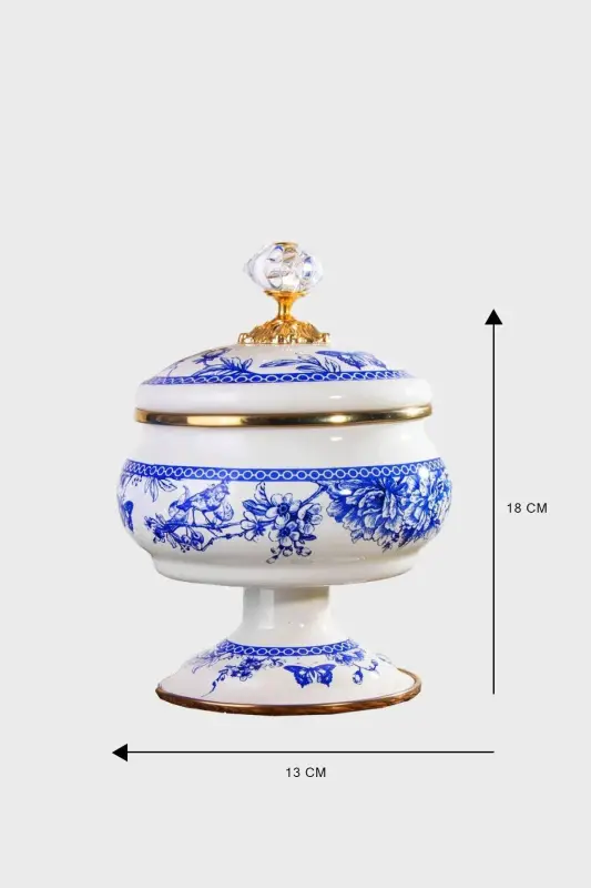 Blue Life Emaye Ayaklı Şekerlik 18 Cm - 3