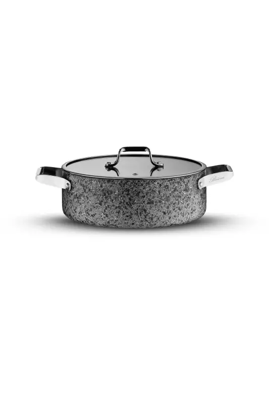Brioni Stone-H 32 Cm Çizilmez Yanmaz Yapışmaz İndüksiyon Basık Tencere - 1