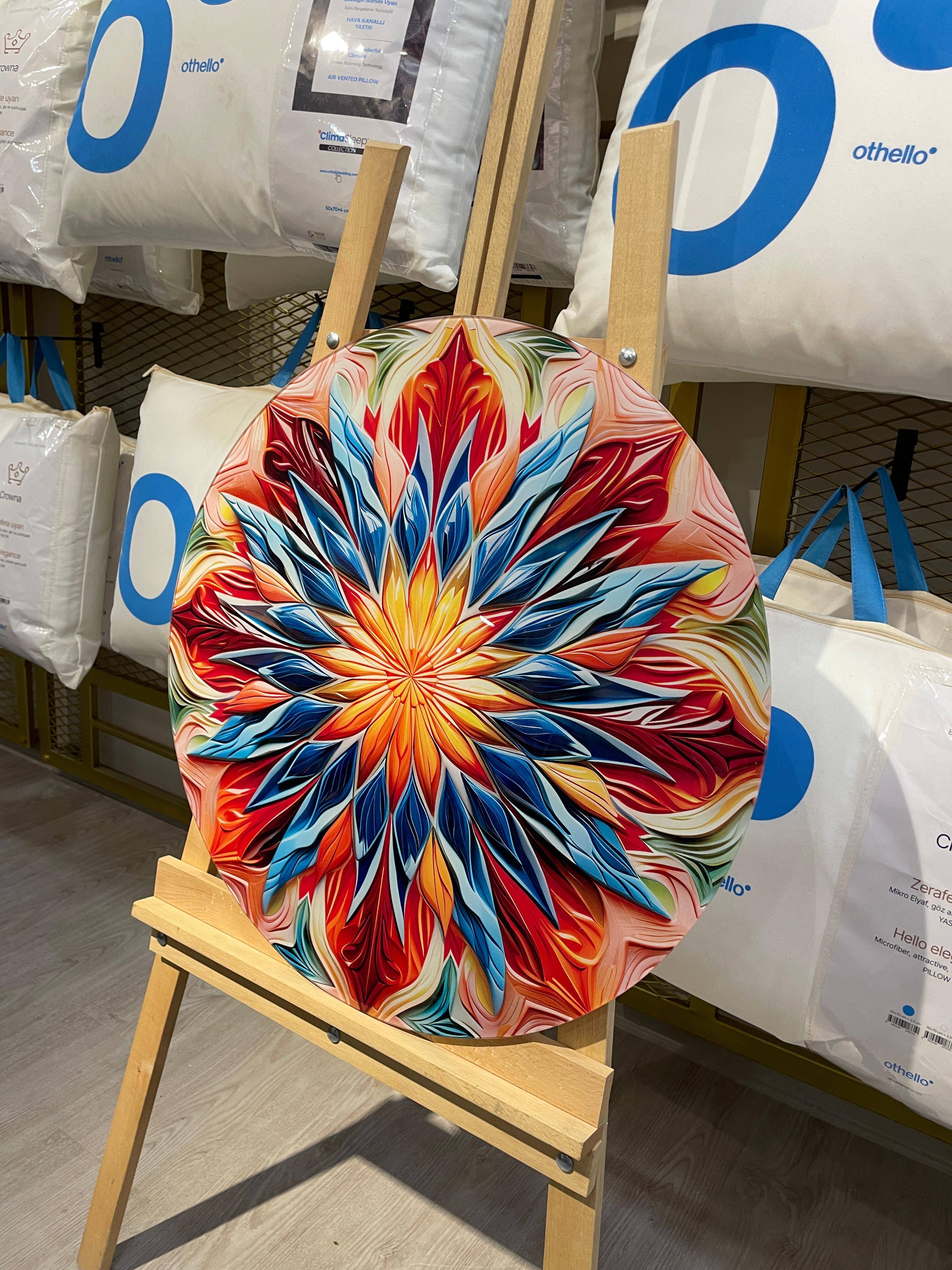 ÇİÇEK CAM TABLO60*60 CM - 2