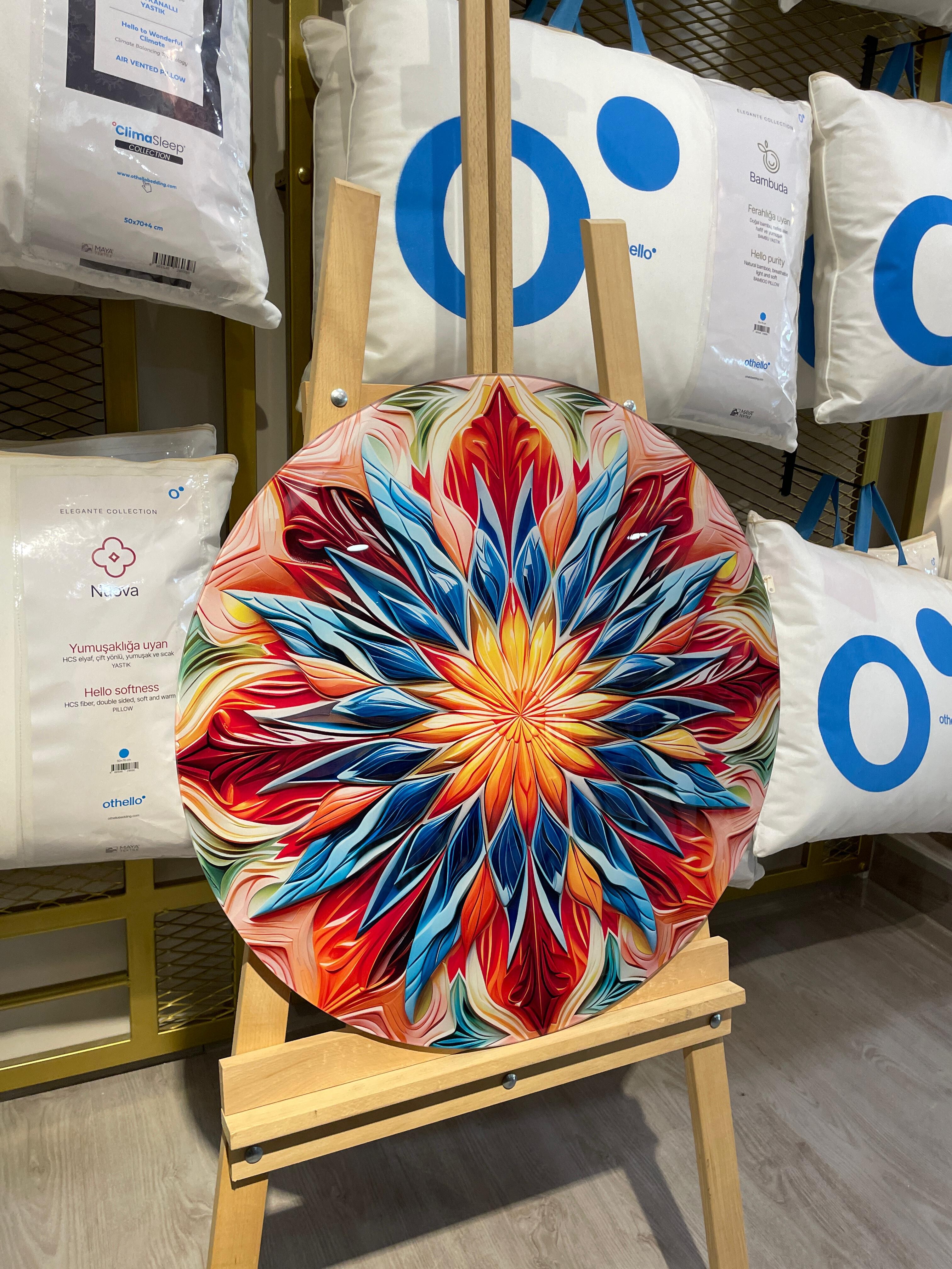 ÇİÇEK CAM TABLO60*60 CM - 3