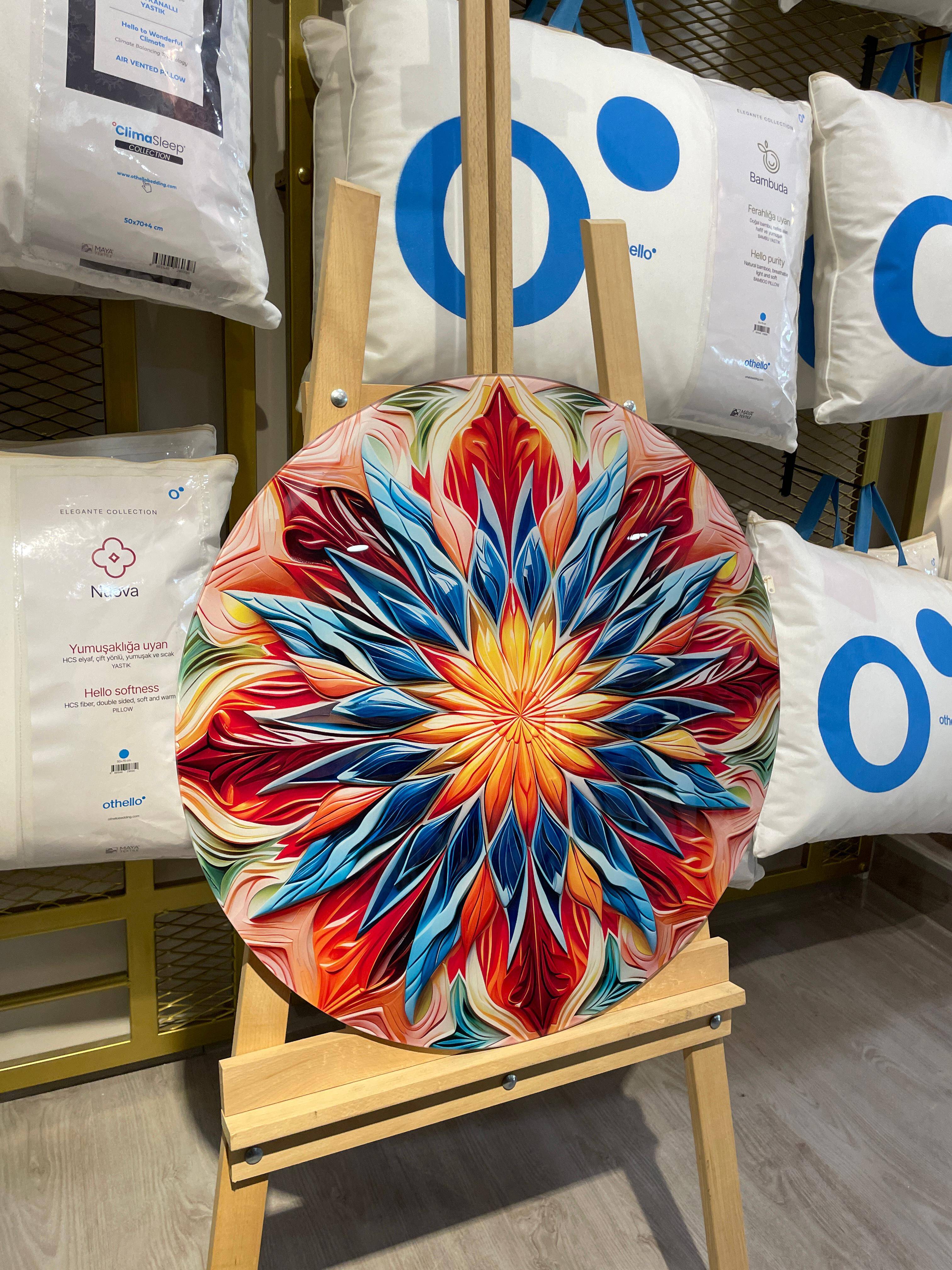 ÇİÇEK CAM TABLO60*60 CM - 3