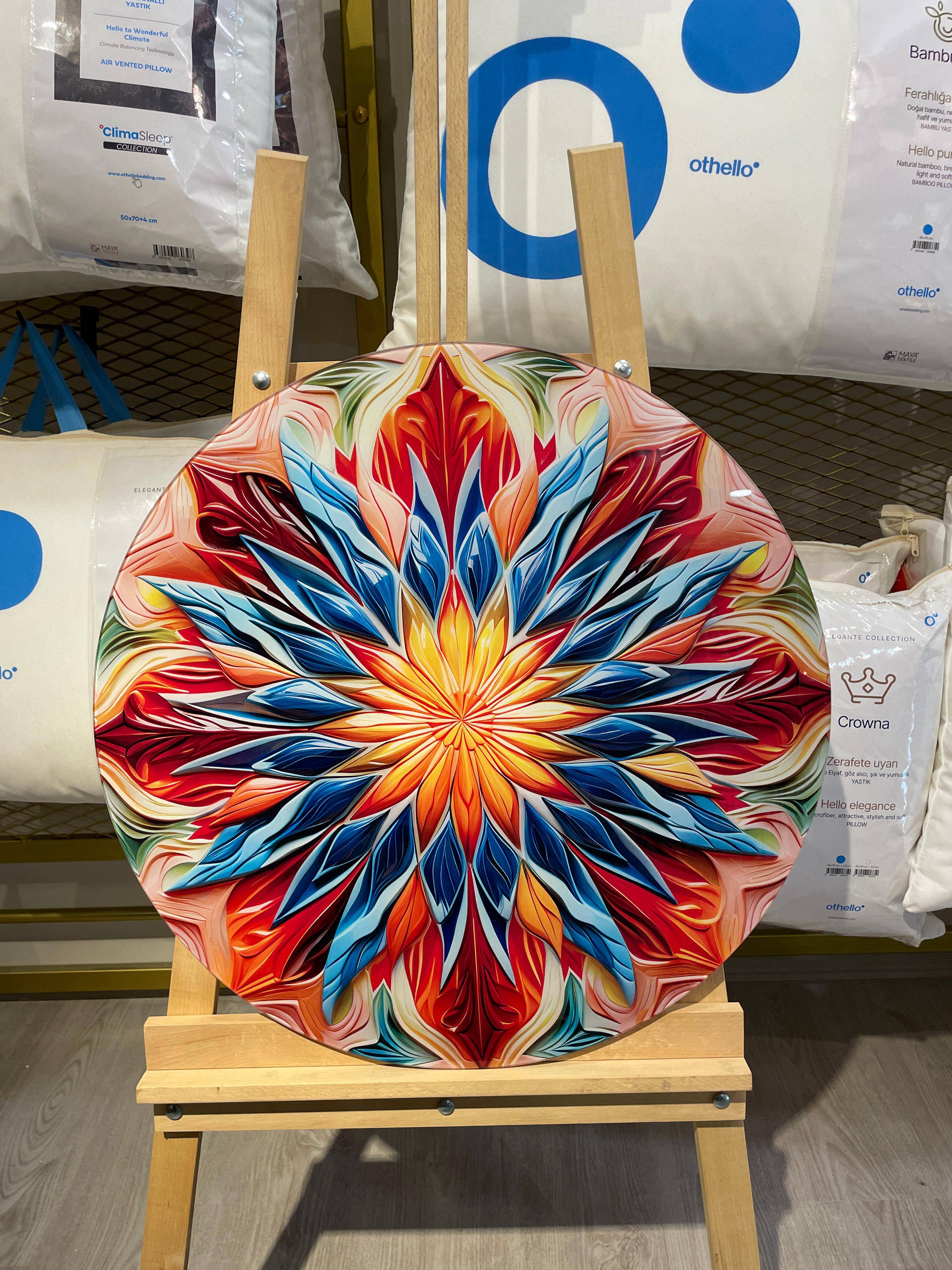 ÇİÇEK CAM TABLO60*60 CM - 1