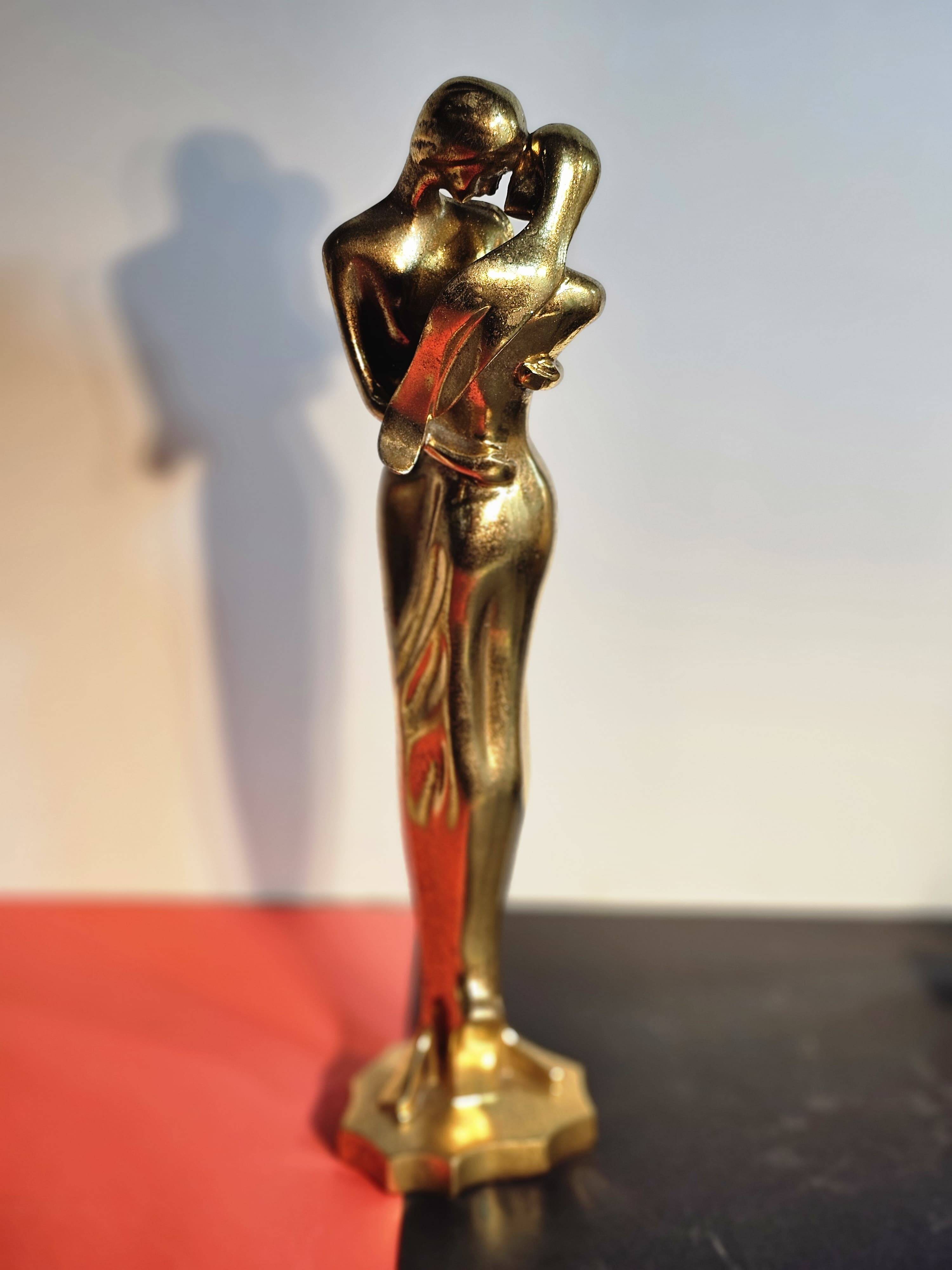 ÇİFTLİ DEKORATİF BİBLO GOLD 10X12X44 CM - 1