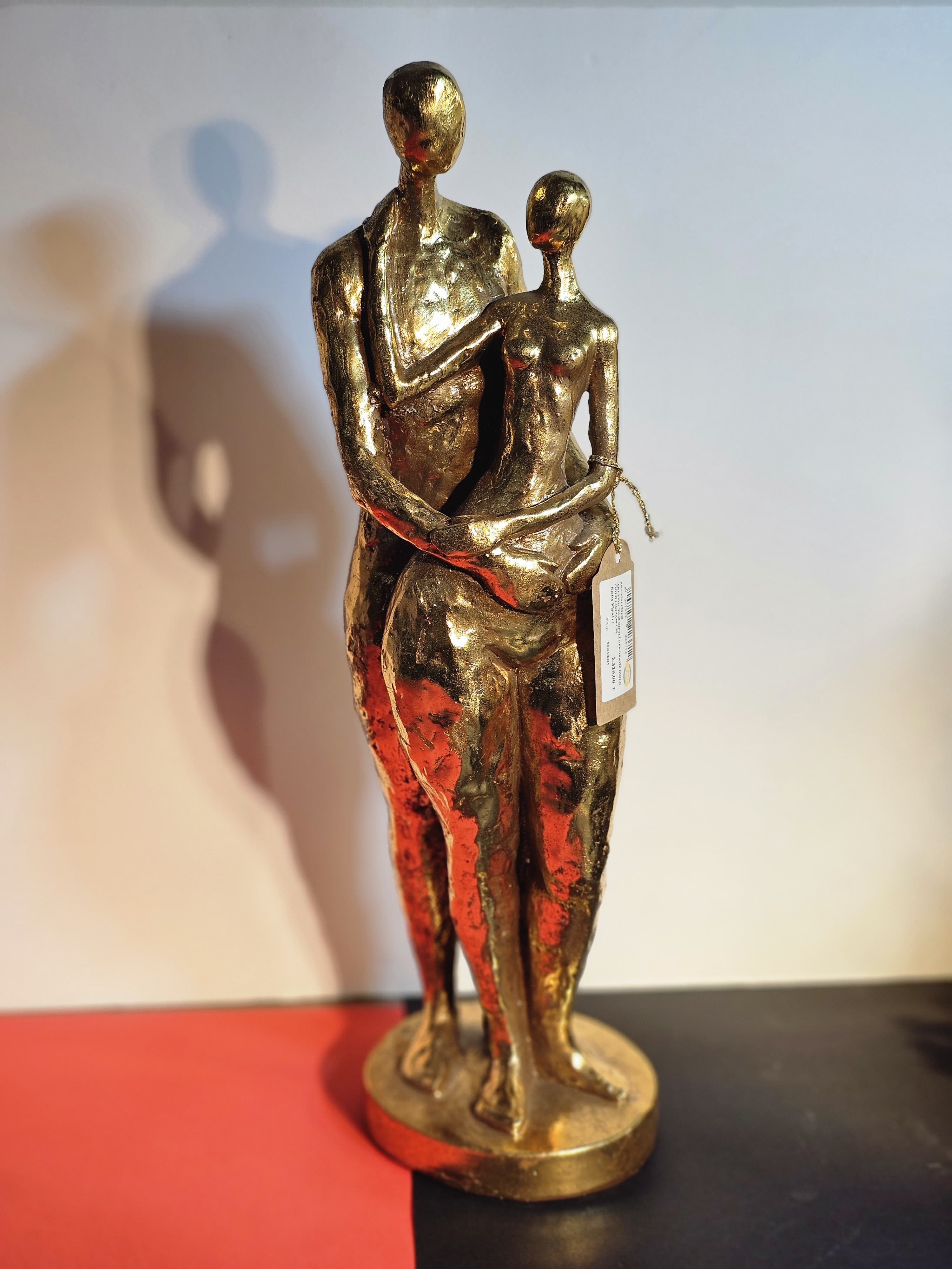 ÇİFTLİ DEKORATİF BİBLO GOLD 14X14X48 CM - 1