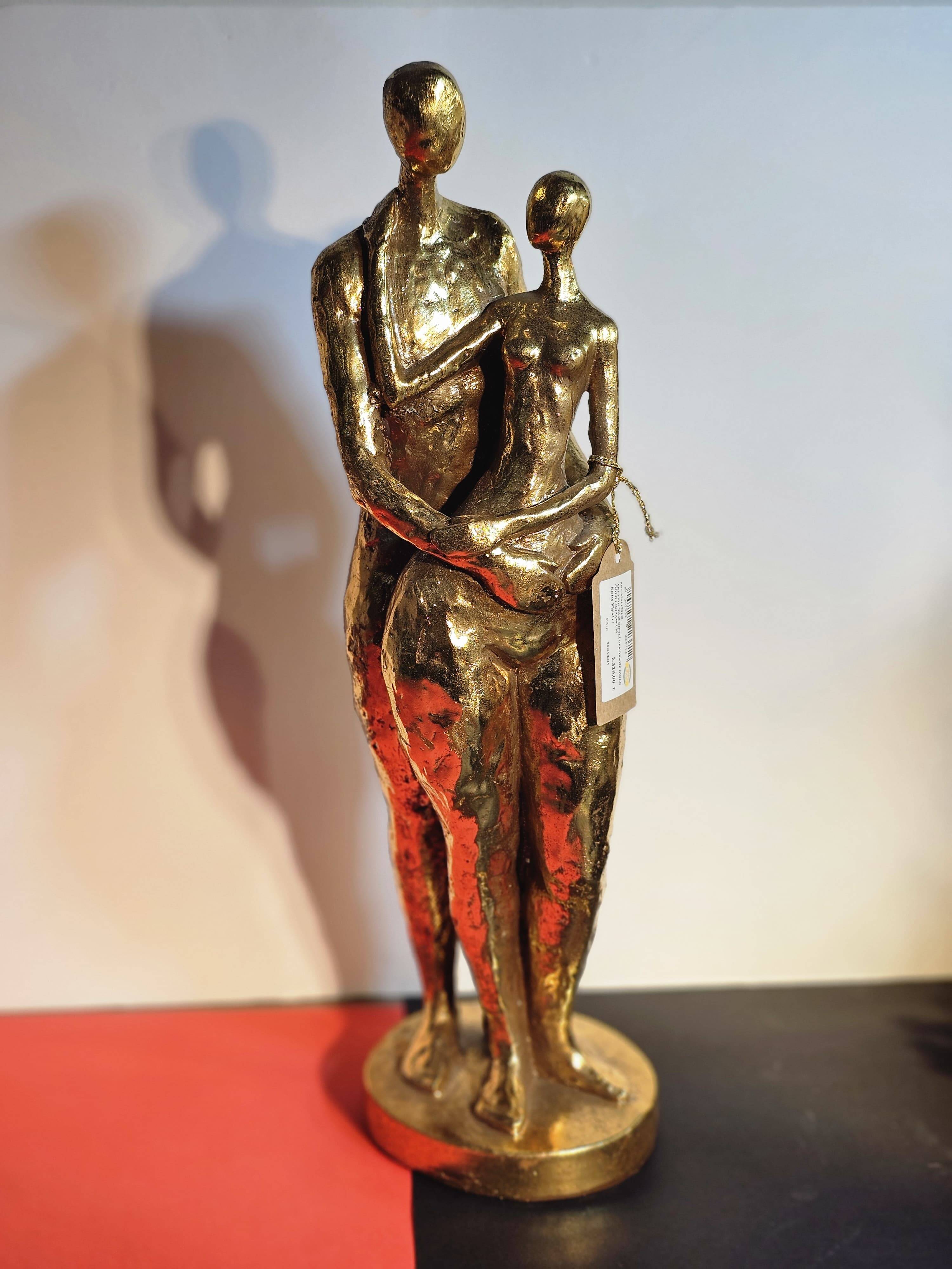ÇİFTLİ DEKORATİF BİBLO GOLD 14X14X48 CM - 1