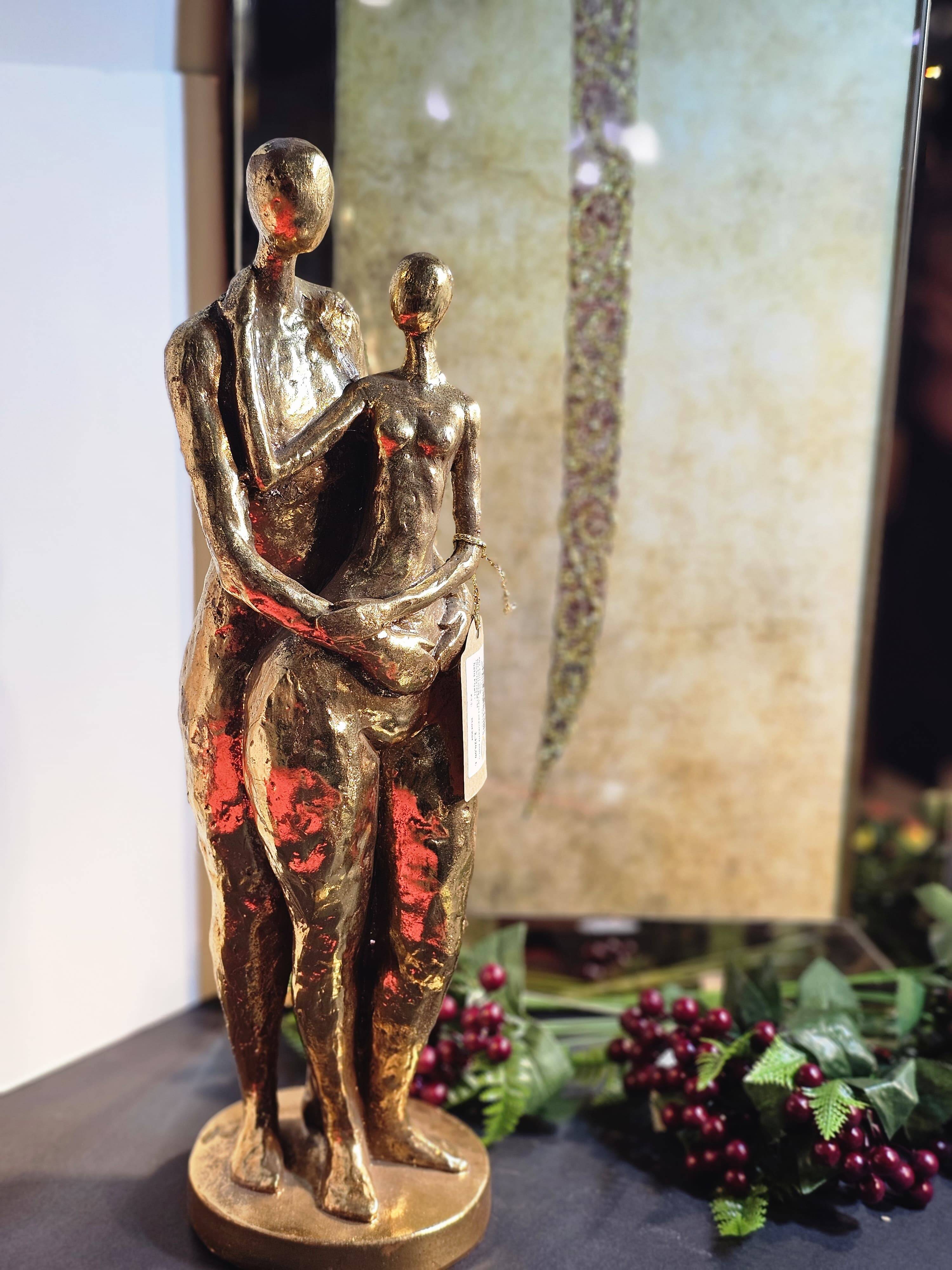 ÇİFTLİ DEKORATİF BİBLO GOLD 14X14X48 CM - 2