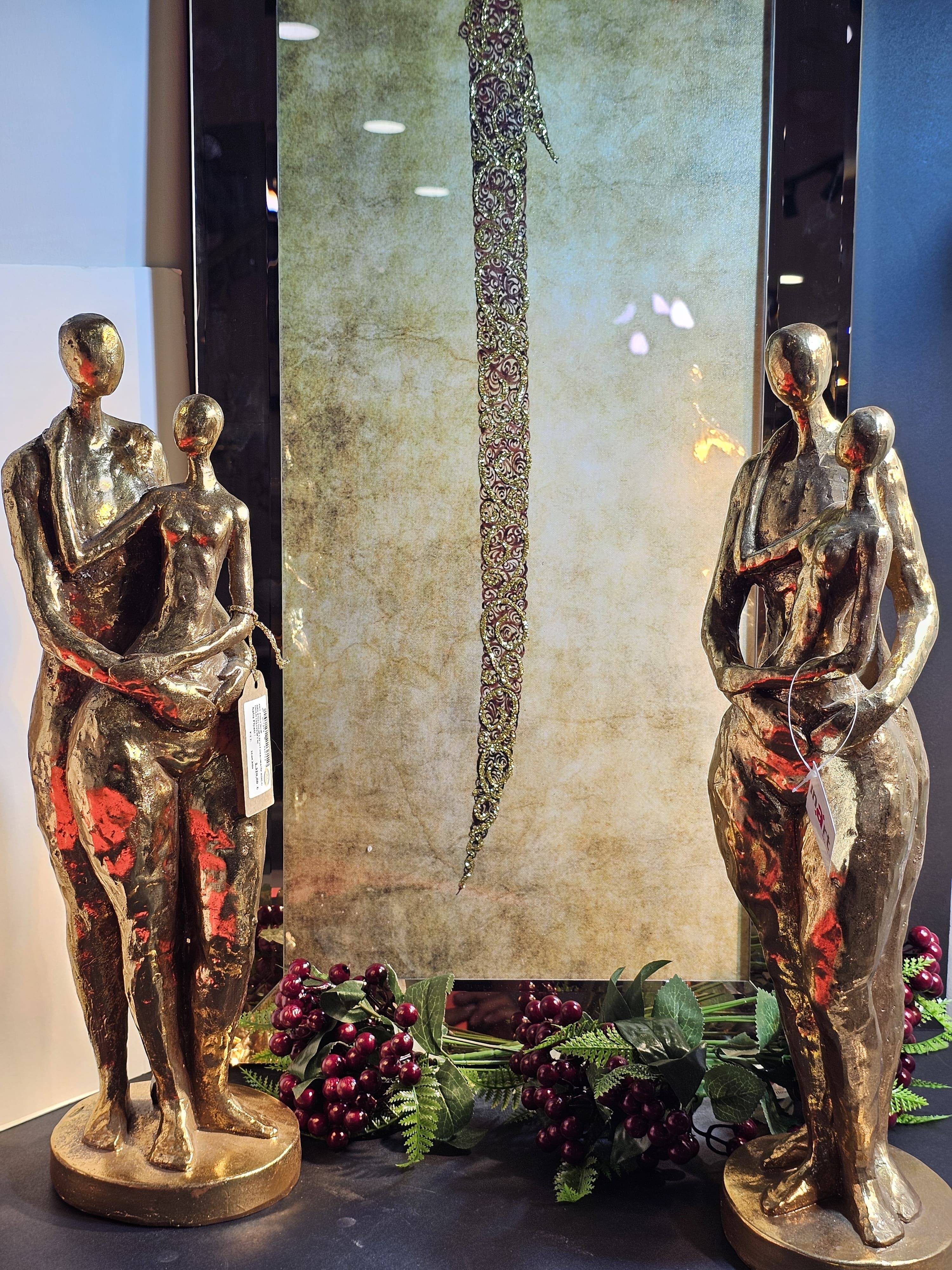 ÇİFTLİ DEKORATİF BİBLO GOLD 14X14X48 CM - 3
