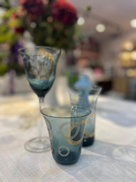 Decorium Viski Bardağı 4 Parça Lotus Mavi - 1