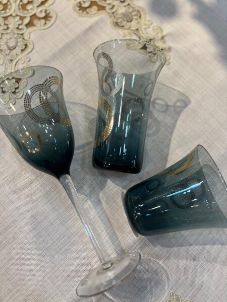 Decorium Viski Bardağı 4 Parça Lotus Mavi - 5