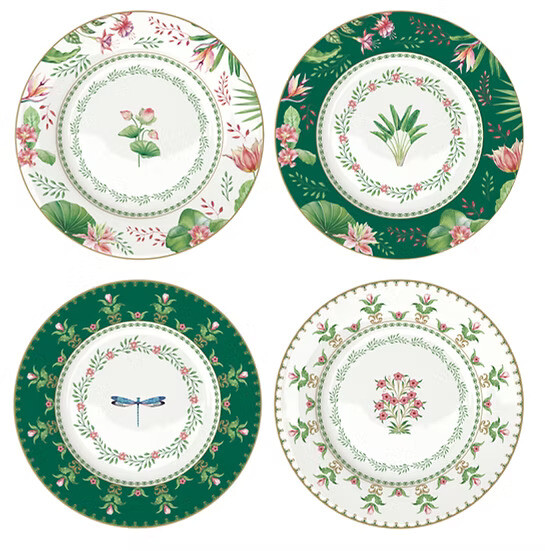 Easy Life Botanic Chic 4'lü Porselen Pasta Tabağı 19 cm - 1