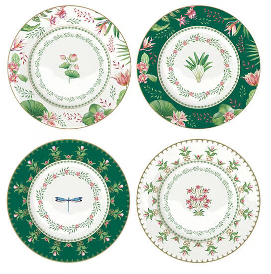 Easy Life Botanic Chic 4'lü Porselen Pasta Tabağı 19 cm - 1