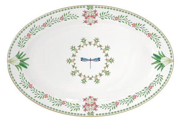  Easy Life Botanic Chic Porselen Oval Sunumluk 35 x 23,5 cm - 1