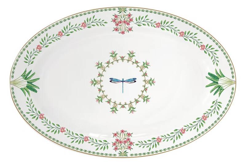  Easy Life Botanic Chic Porselen Oval Sunumluk 35 x 23,5 cm - 1
