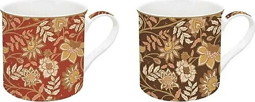 Easy Life Fleurs Des Reves 2'li Fine China Porselen Kulplu Bardak Seti 300 ml - 1
