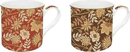 Easy Life Fleurs Des Reves 2'li Fine China Porselen Kulplu Bardak Seti 300 ml - 1