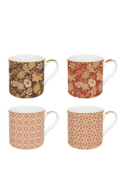 Easy Life Fleurs Des Reves 4'lü Fine China Porselen Kulplu Bardak Seti 300 ml - 1