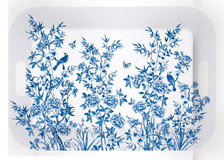 Easy Life Paradise Garden Kulplu Tepsi 47 x 33 cm - 1