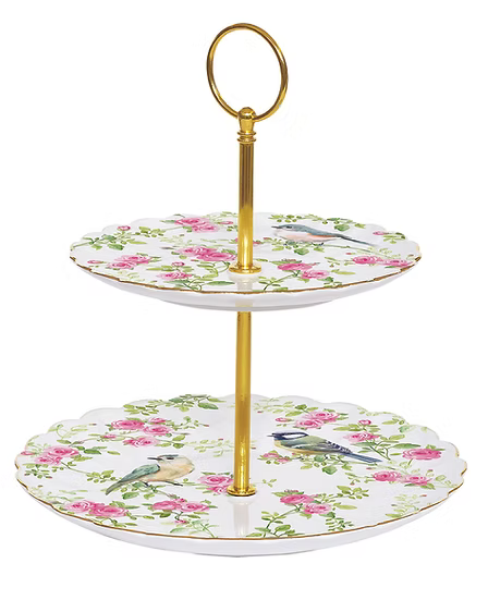 Easy Life Spring Time 2 Katlı Porselen Sunumluk Ø 16 cm / 21 cm - 1