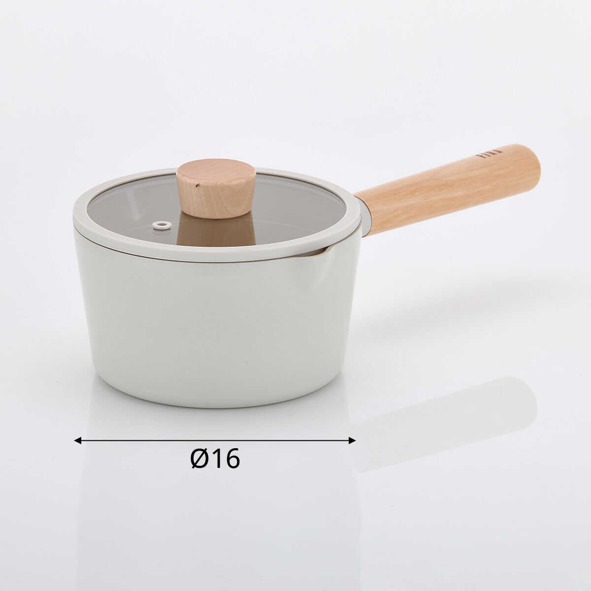 FİKA ALÜMİNYUM DÖKÜM SÜT TAVASI CAM KAPAKLI 16CM, BEJ - 3