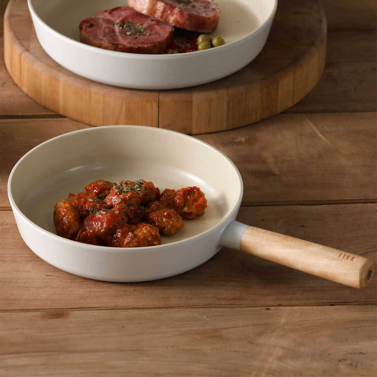 FİKA ALÜMİNYUM DÖKÜM TAVA 24CM, BEJ - 1