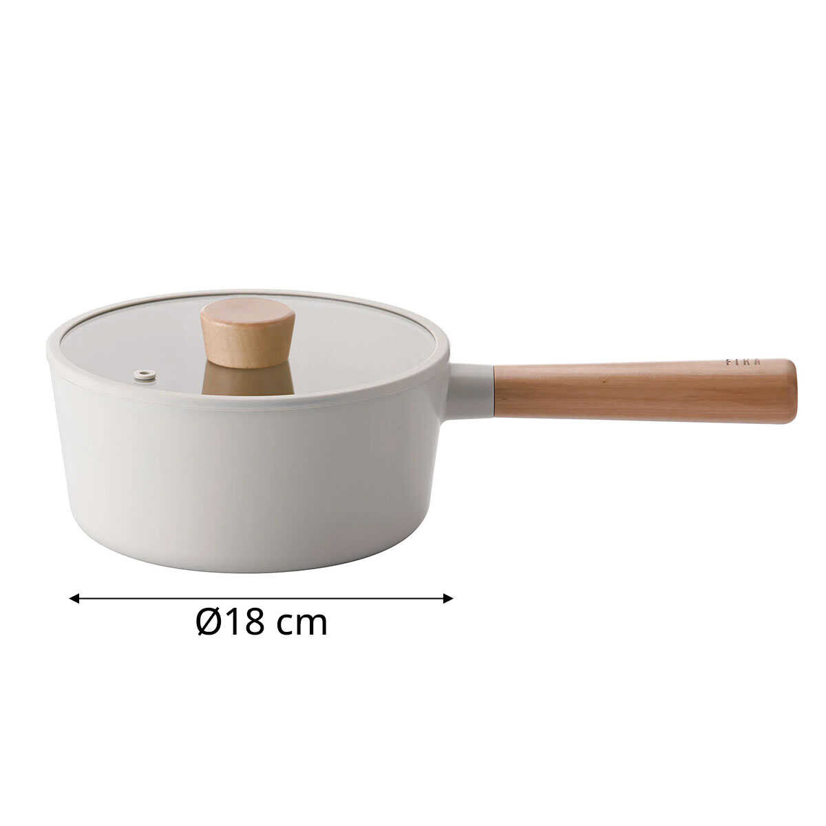 FİKA CAM KAPAKLI ALÜMİNYUM DÖKÜM SOS TENCERESİ 18CM, BEJ - 3
