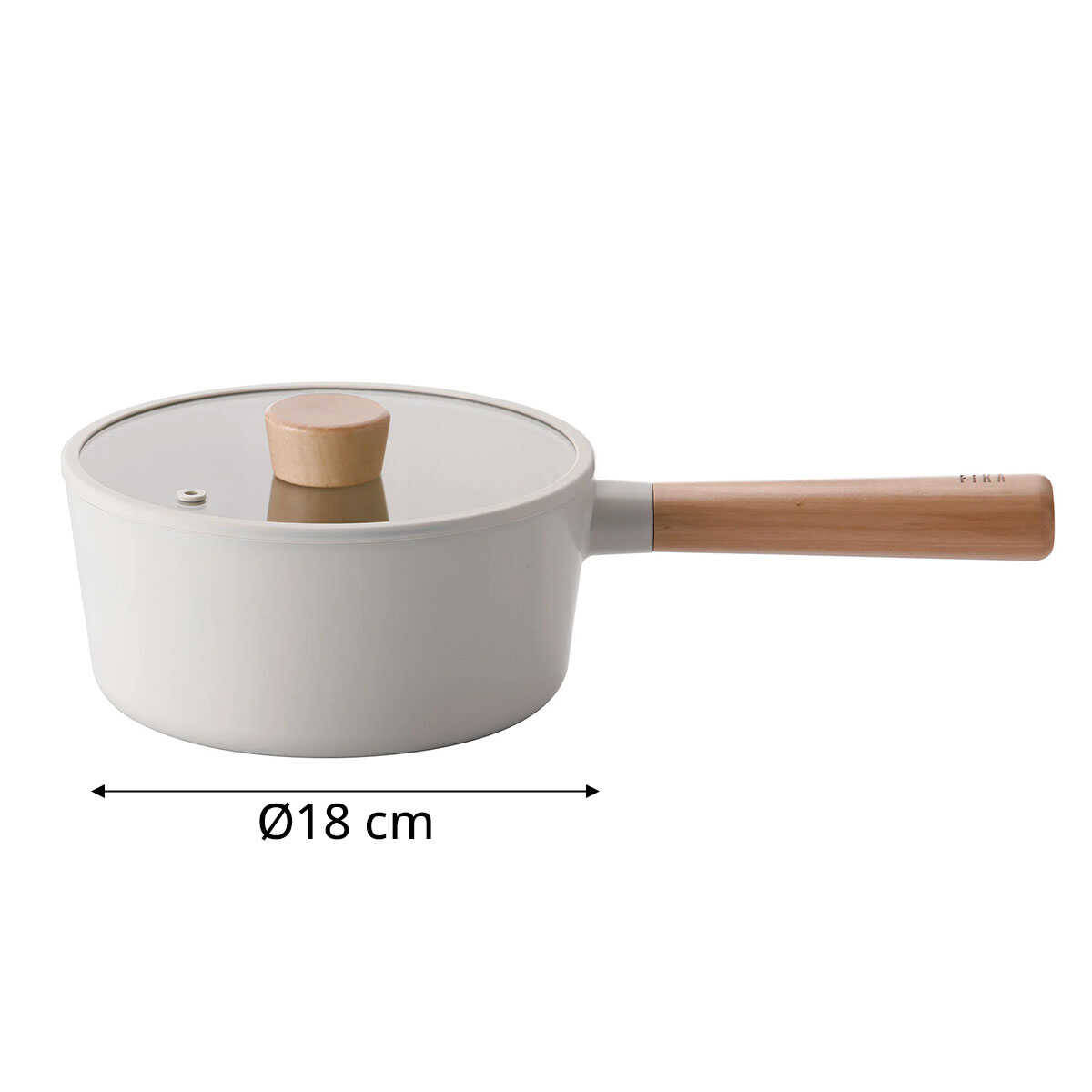 FİKA CAM KAPAKLI ALÜMİNYUM DÖKÜM SOS TENCERESİ 18CM, BEJ - 3