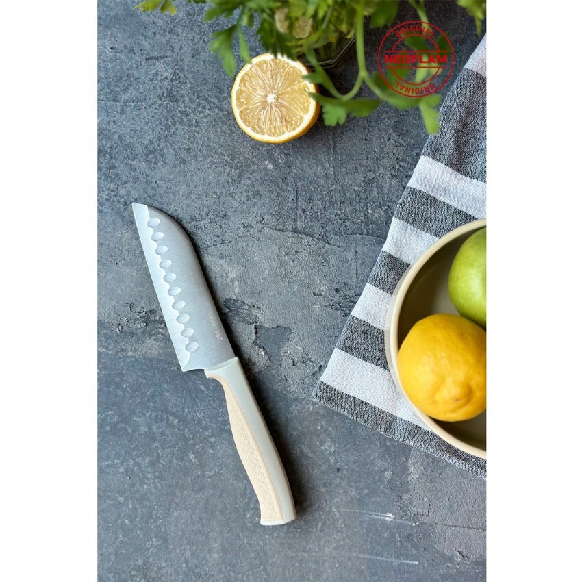 FİKA MİCROBAN SANTOKU BIÇAK 13CM, BEJ - 3