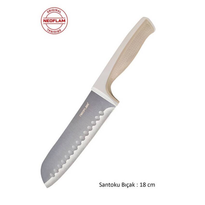 FİKA MİCROBAN SANTOKU BIÇAK 18CM, BEJ - 1