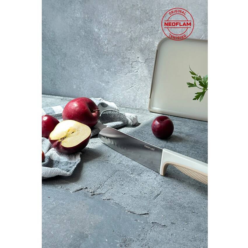 FİKA MİCROBAN SANTOKU BIÇAK 18CM, BEJ - 2