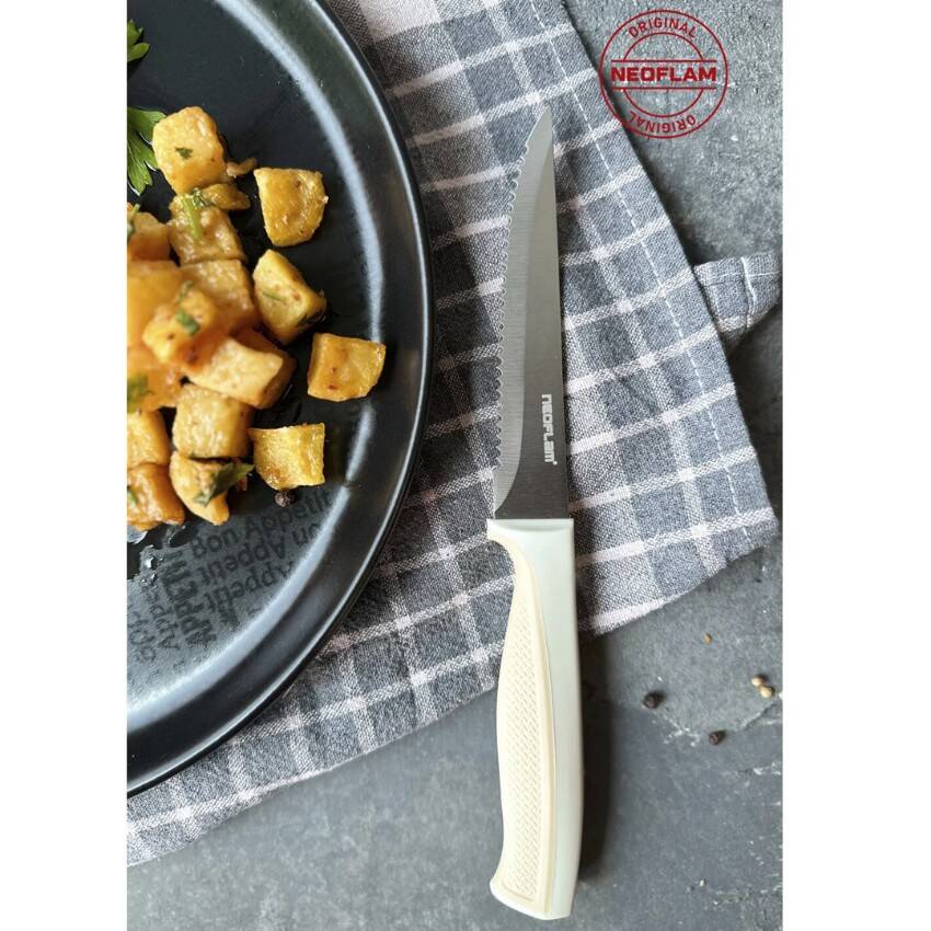 FİKA TIRTIKLI STEAK BIÇAĞI,11 CM BEJ - 4
