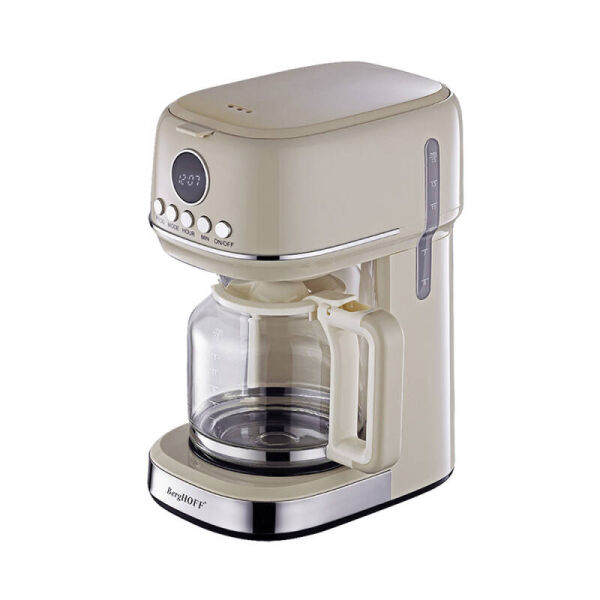 BergHOFF GEM RETRO 15 bardak Vanilya Krem Rengi Filtre Kahve Makinesi - 1