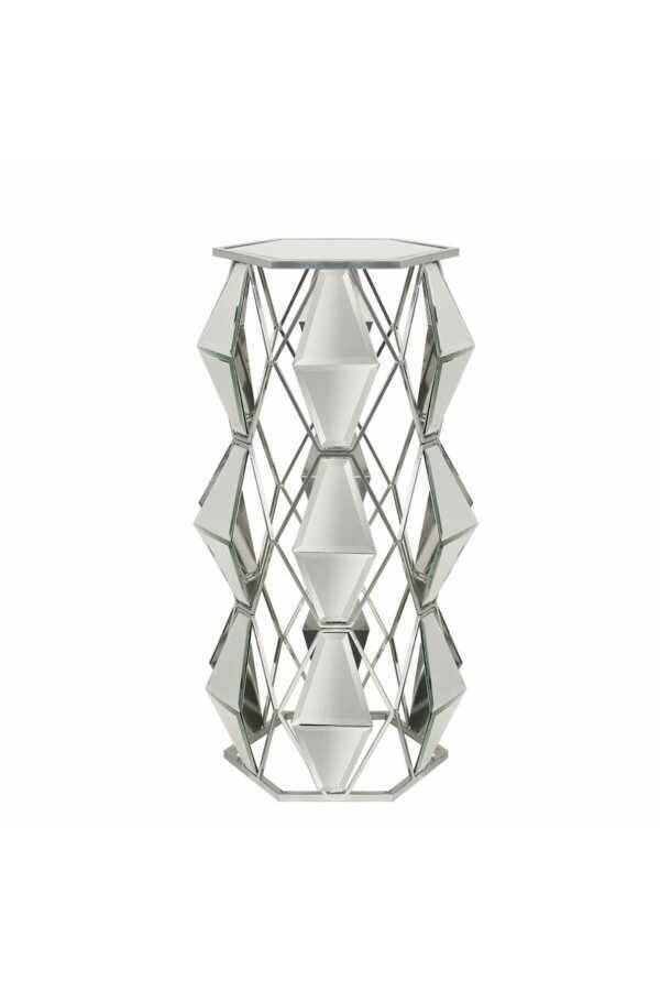 Geo Aynalı Yan Sehpa Silver 100 cm - 1
