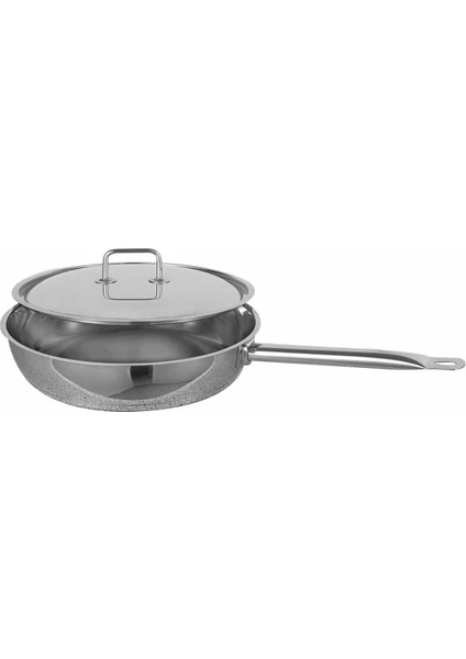GGS Solingen Bratpfannen Çelik Kızartma Tavası Kapaklı 28 cm - 4L 