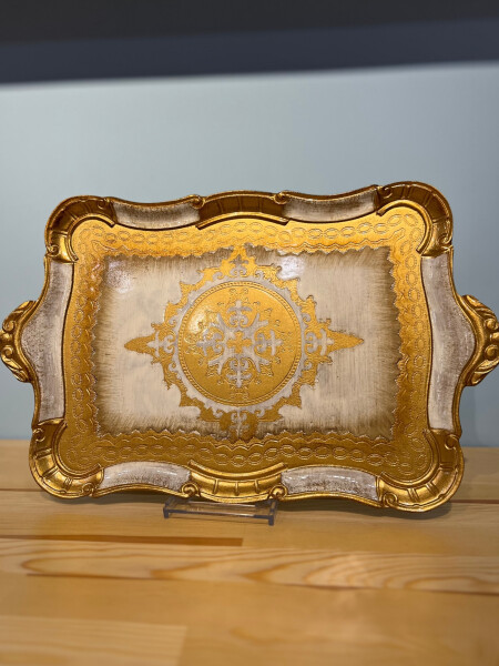 Gül Ağacı Krem Renk Tepsi - 50 cm - 1