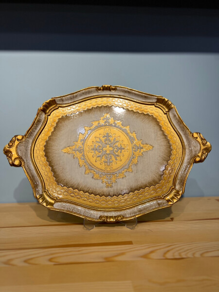 Gül Ağacı Krem Renk Tepsi - 51 cm - 2