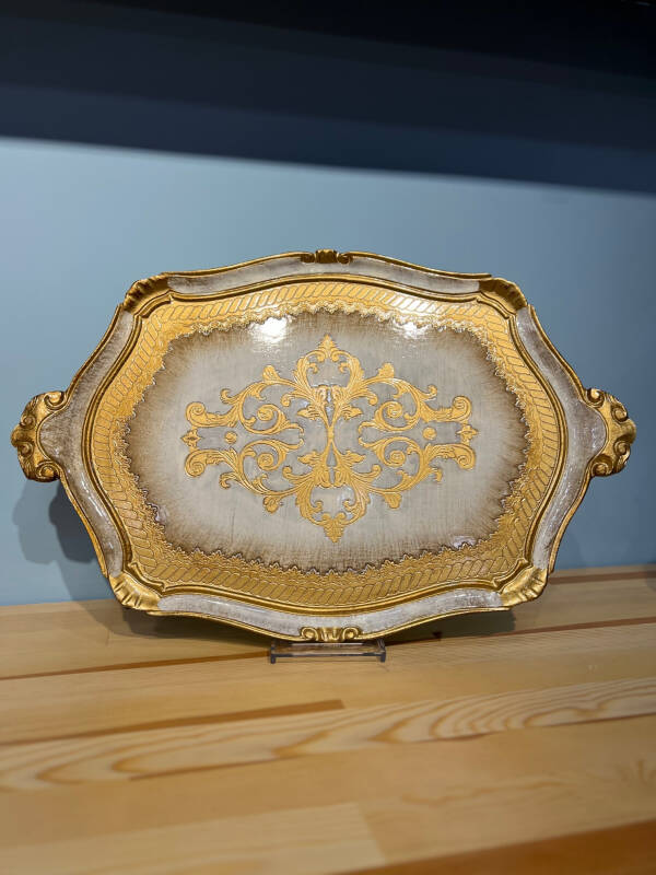 Gül Ağacı Krem Renk Tepsi - 58 cm - 1