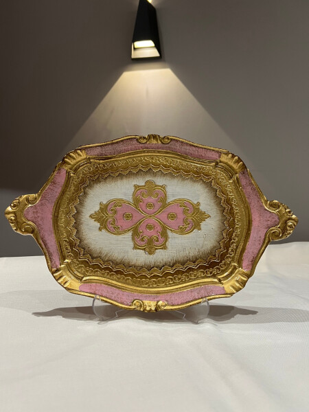 Gül Ağacı Pembe Renk Tepsi - 36 cm - 1