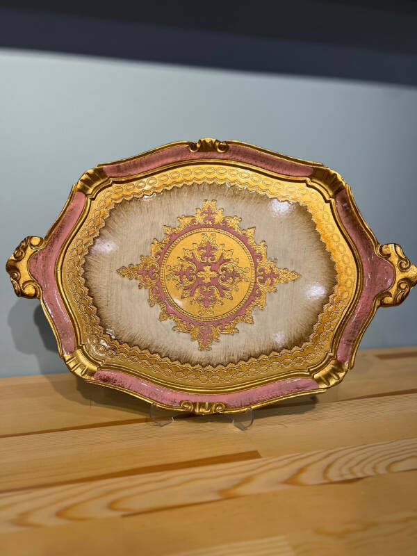 Gül Ağacı Pembe Renk Tepsi - 51 cm - 1