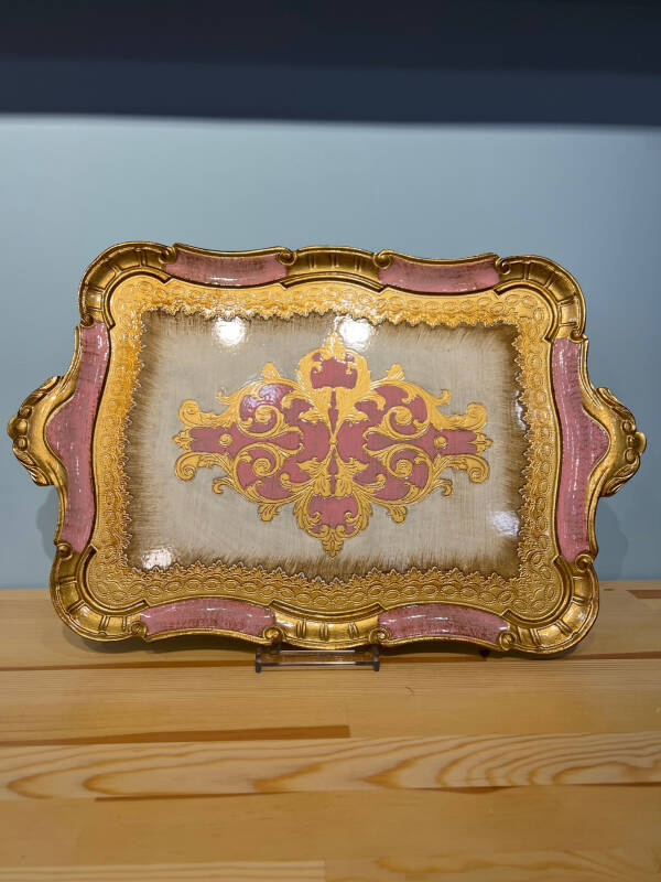 Gül Ağacı Pembe Renk Tepsi - 55 cm - 1