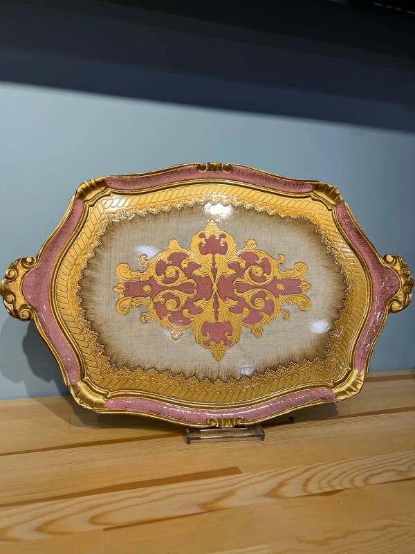 Gül Ağacı Pembe Renk Tepsi - 58 cm - 1