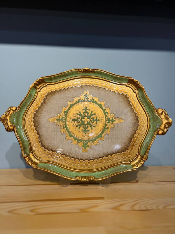 Gül Ağacı Yeşil Renk Tepsi - 51 cm - 2