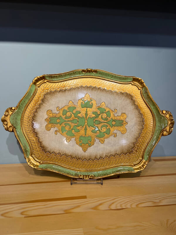 Gül Ağacı Yeşil Renk Tepsi - 58 cm - 3