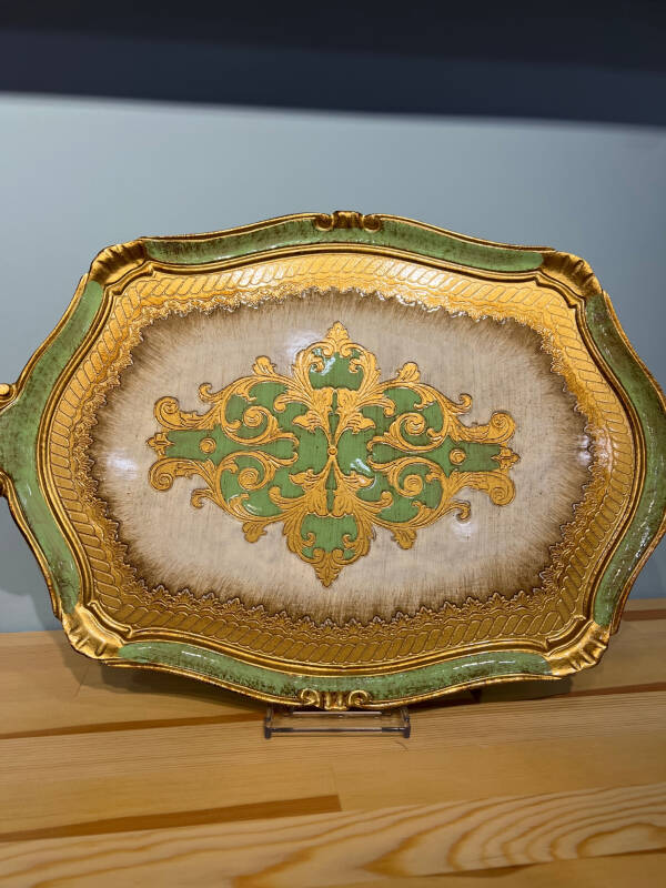 Gül Ağacı Yeşil Renk Tepsi - 58 cm - 2