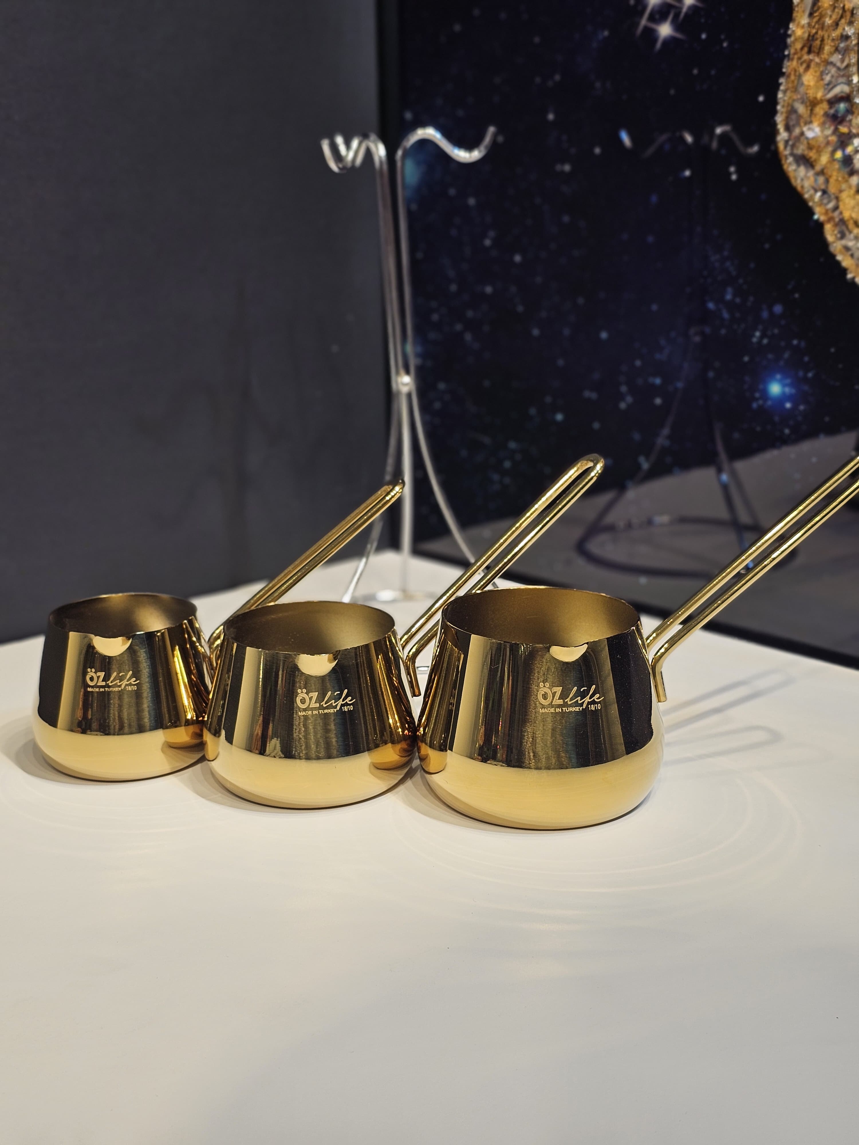 HÜMA 4 Parça Cezve Takımı Titanyum Gold - 2