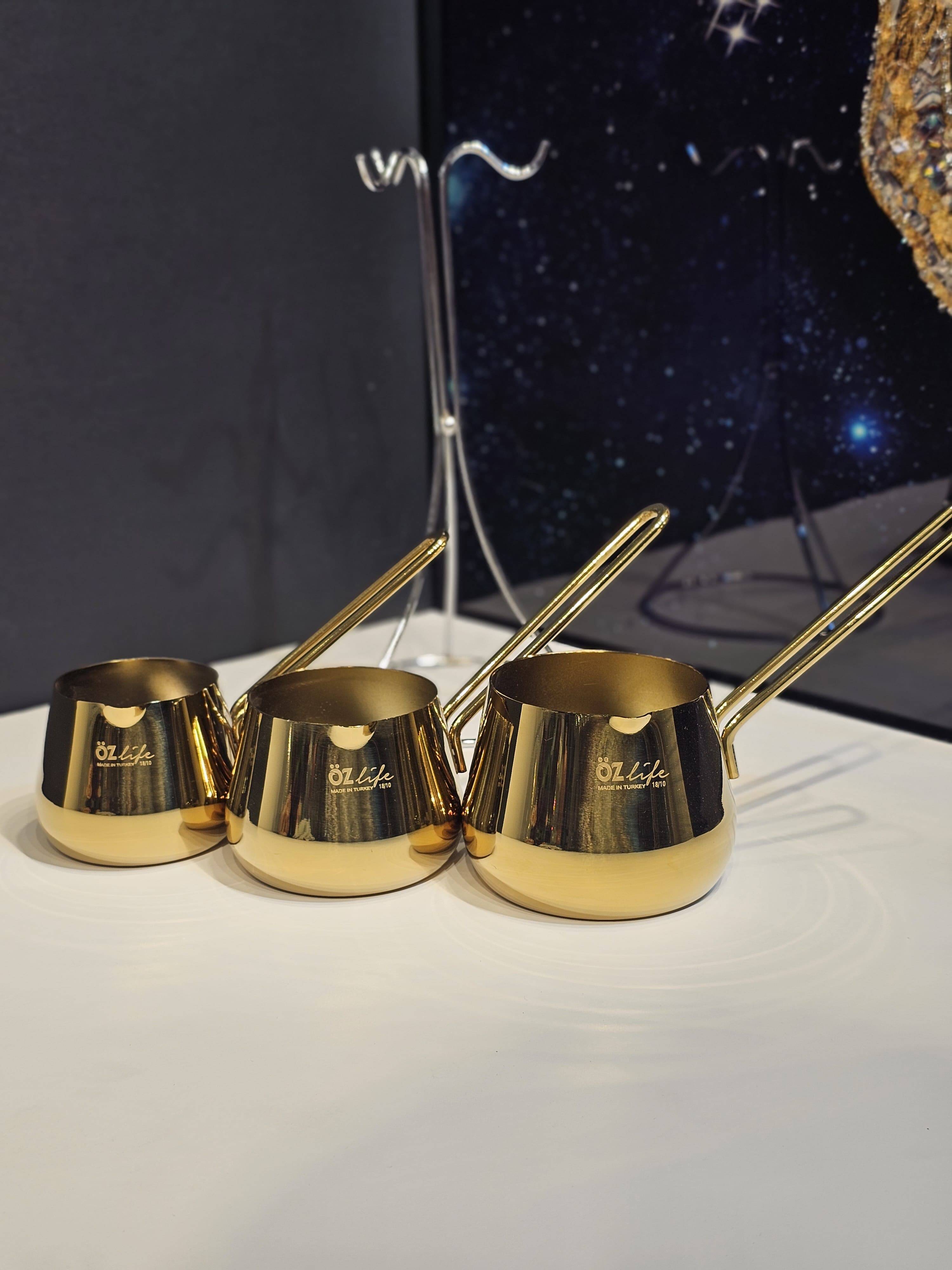 HÜMA 4 Parça Cezve Takımı Titanyum Gold - 2