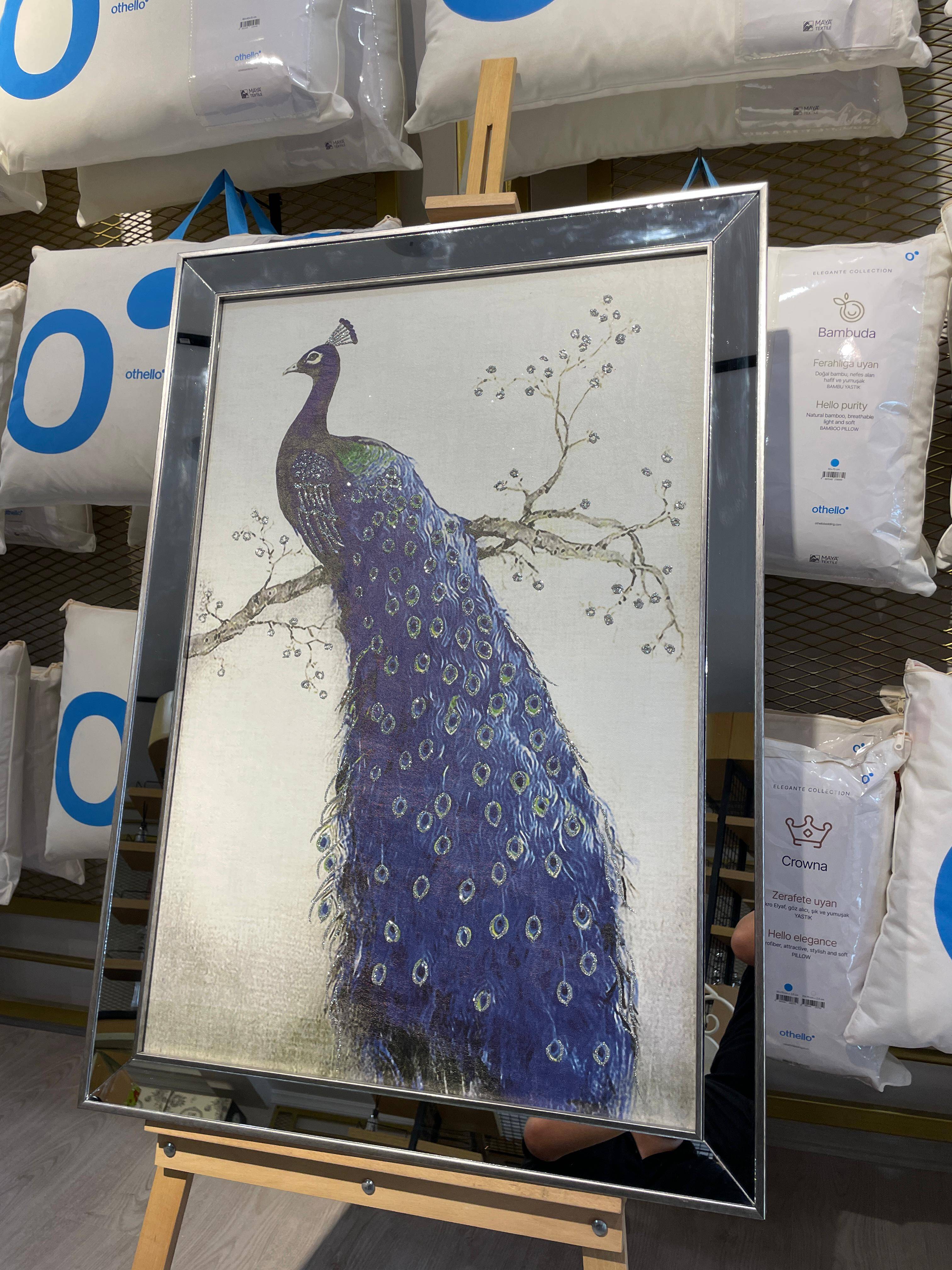 KANALLI AYNALI TAVUSKUŞU SAĞ TABLO 70X100 CM - 4