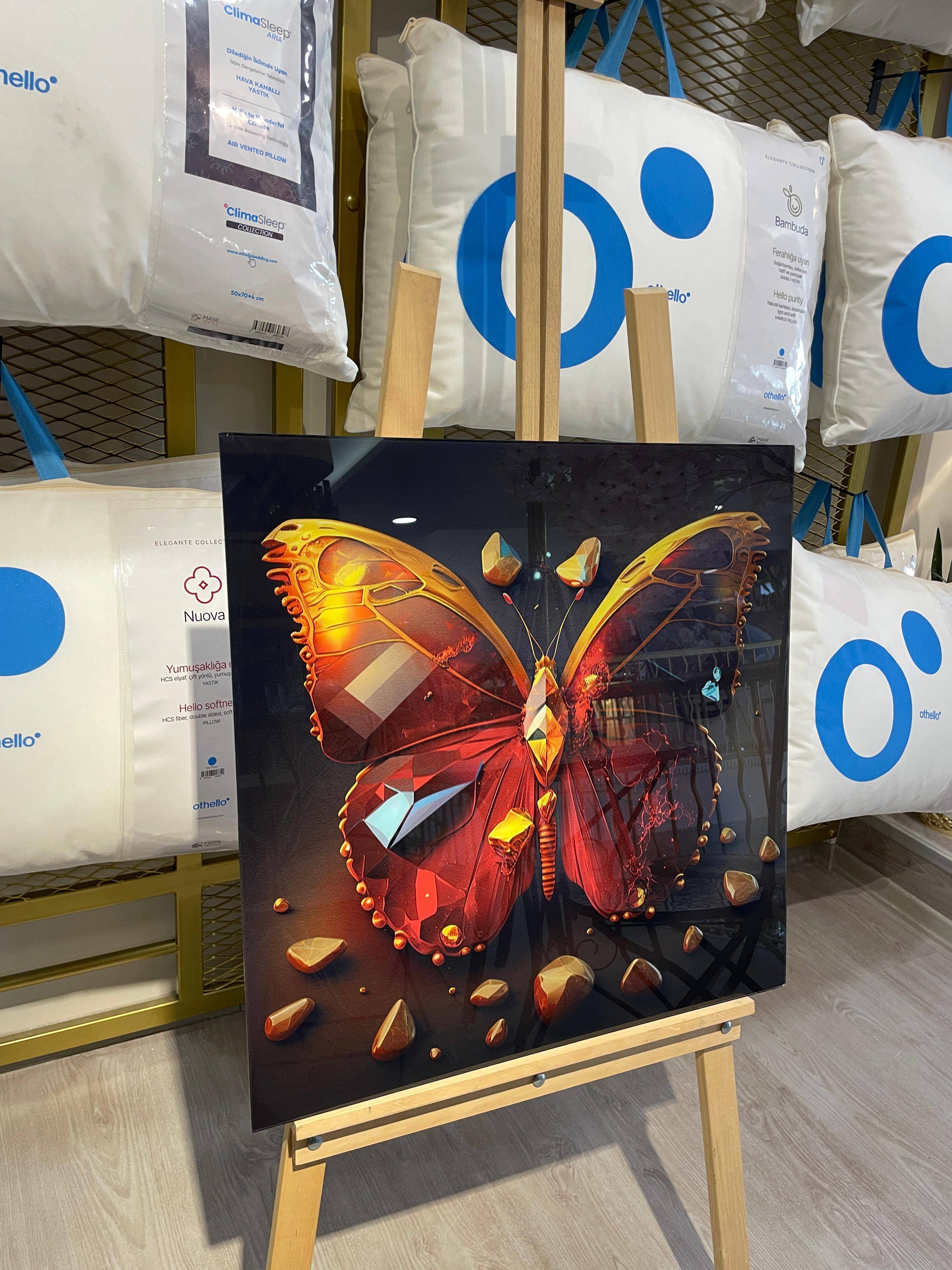 KELEBEK CAM TABLO 60*60 CM - 3