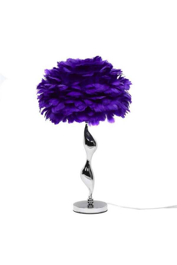Kuş Tüyü Mor Abajur Ay.vtl-0084 - 1